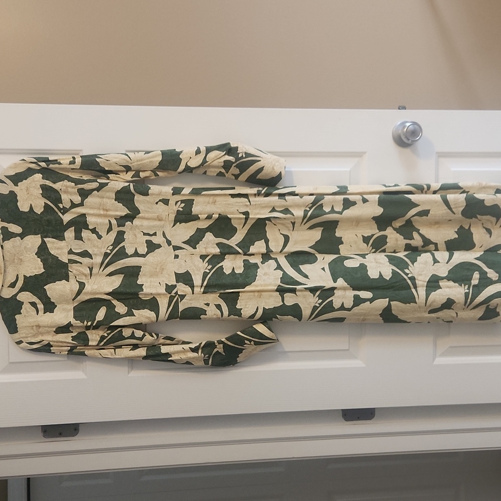 MANGO green and cream Jacquard Dress - Picture 5 of 8